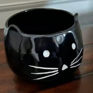 NEW S2 Pottery Barn Figural Black Cat Bowls | 4.5" Black Fall Snack Bowl